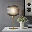 Modway Reprise 1-Light Modern Glass Table Lamp in Black/Satin Brass