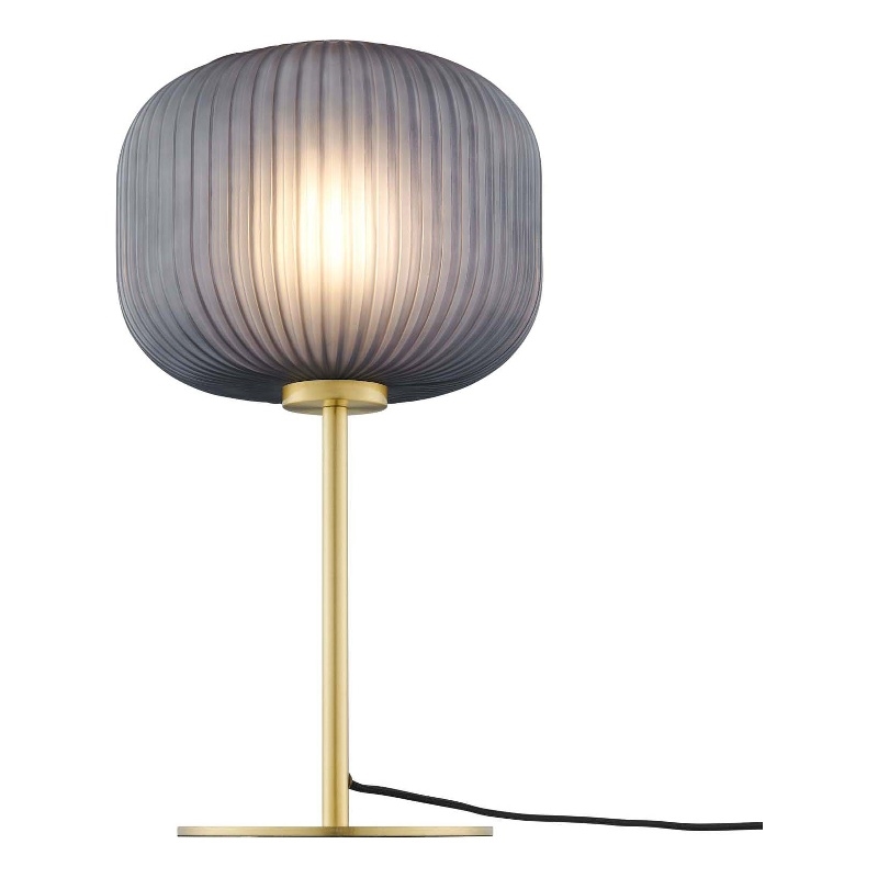 Modway Reprise 1-Light Modern Glass Table Lamp in Black/Satin Brass