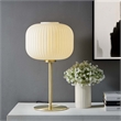 Modway Reprise 1-Light Modern Glass Table Lamp in White/Satin Brass