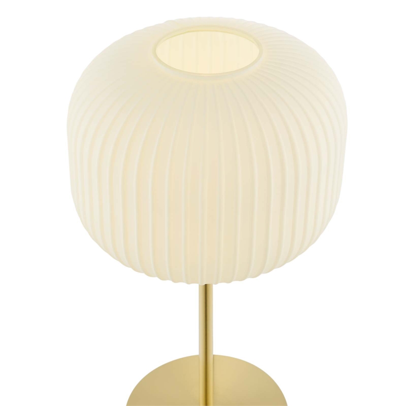 Modway Reprise 1-Light Modern Glass Table Lamp in White/Satin Brass