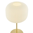 Modway Reprise 1-Light Modern Glass Table Lamp in White/Satin Brass