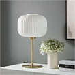 Modway Reprise 1-Light Modern Glass Table Lamp in White/Satin Brass