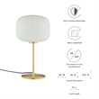 Modway Reprise 1-Light Modern Glass Table Lamp in White/Satin Brass