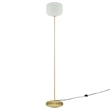 Modway Reprise 1-Light Modern Glass/Metal Floor Lamp in White/Satin Brass