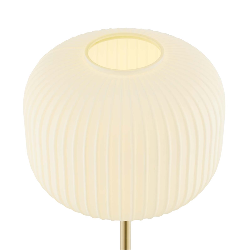 Modway Reprise 1-Light Modern Glass/Metal Floor Lamp in White/Satin Brass