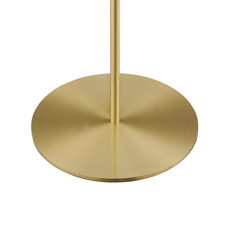 Modway Reprise 1-Light Modern Glass/Metal Floor Lamp in White/Satin Brass