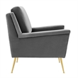 Modway Chesapeake Performance Velvet Armchair in Gold Gray