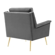 Modway Chesapeake Performance Velvet Armchair in Gold Gray