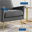 Modway Chesapeake Performance Velvet Armchair in Gold Gray