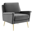 Modway Chesapeake Performance Velvet Armchair in Gold Gray