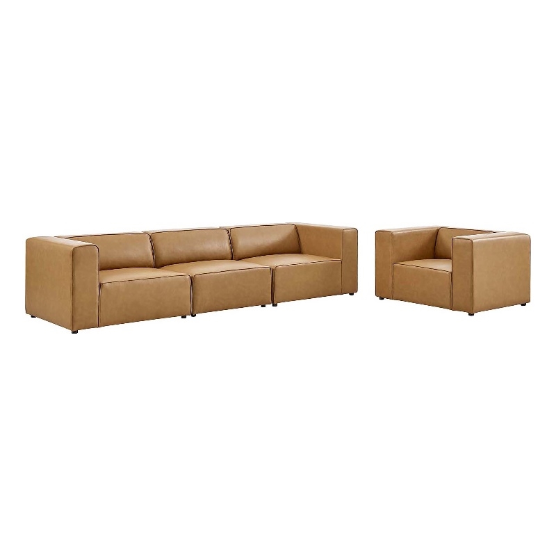 Leather sofa discount and armchair set