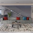 Modway Mingle 4-Piece Modern Faux Leather Sectional Sofa in Gray