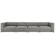 Modway Mingle 4-Piece Modern Faux Leather Sectional Sofa in Gray