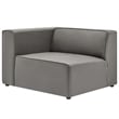 Modway Mingle 4-Piece Modern Faux Leather Sectional Sofa in Gray