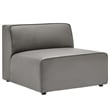 Modway Mingle 4-Piece Modern Faux Leather Sectional Sofa in Gray