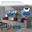 Modway Mingle 4-Piece Modern Faux Leather Sectional Sofa in Gray