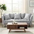 Modway Rowan Modern Fabric and Rubber Wood Sofa in Light Gray