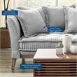 Modway Rowan Modern Fabric and Rubber Wood Sofa in Light Gray