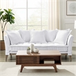 Modway Rowan Modern Fabric and Rubber Wood Sofa in White Finish