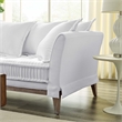 Modway Rowan Modern Fabric and Rubber Wood Sofa in White Finish