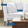 Modway Rowan Modern Fabric and Rubber Wood Sofa in White Finish