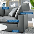 Modway Commix 2-Seater Down Filled Overstuffed Faux Leather Loveseat in Gray