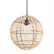 Modway Nurture 1-Light Modern Rattan/Iron Pendant Light in Natural