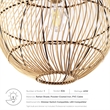 Modway Nurture 1-Light Modern Rattan/Iron Pendant Light in Natural
