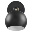 Modway Chalice 1-Light Modern Metal Swing-Arm Wall Sconce in Black/Gold