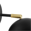 Modway Chalice 1-Light Modern Metal Swing-Arm Wall Sconce in Black/Gold