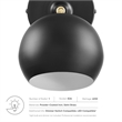 Modway Chalice 1-Light Modern Metal Swing-Arm Wall Sconce in Black/Gold