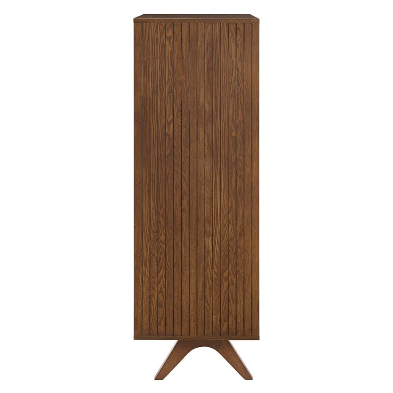 Modway Dylan Modern MDF Wood and Rubberwood Chest in Walnut/Gray