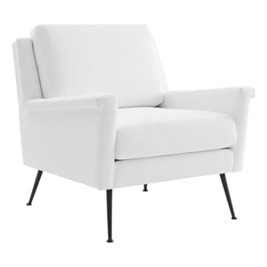 modway chesapeake contemporary fabric armchair in black and white