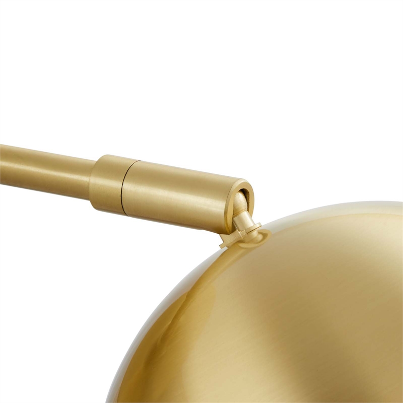 Modway Chalice 1-Light Modern Metal Swing-Arm Wall Sconce in Satin Brass