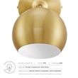 Modway Chalice 1-Light Modern Metal Swing-Arm Wall Sconce in Satin Brass