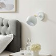 Modway Chalice 1-Light Modern Metal Swing-Arm Wall Sconce in White/Gold