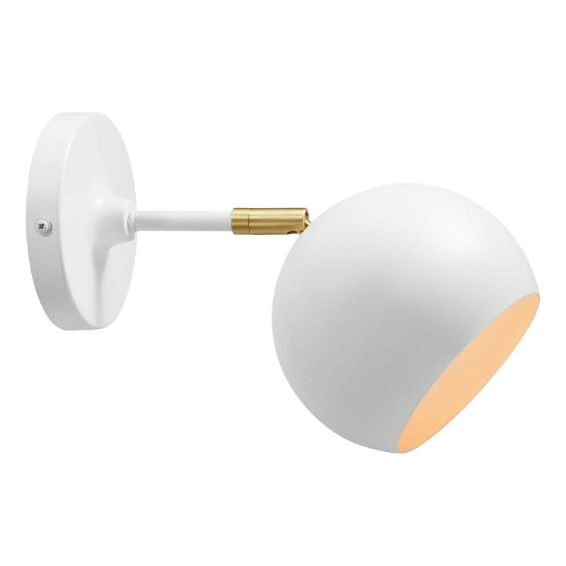 Modway Chalice 1-Light Modern Metal Swing-Arm Wall Sconce in White/Gold