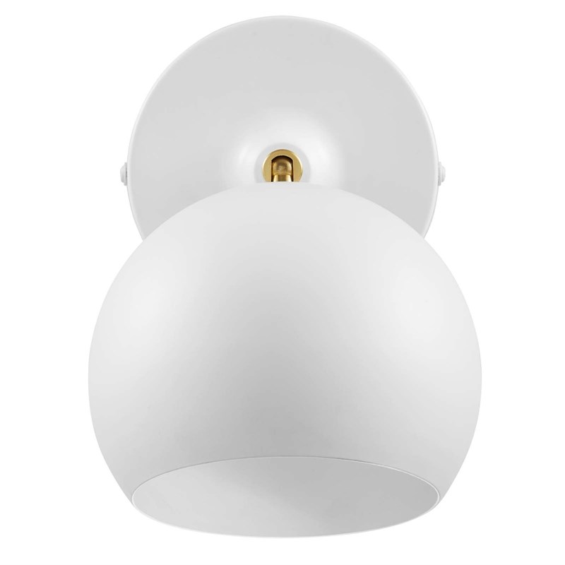 Modway Chalice 1-Light Modern Metal Swing-Arm Wall Sconce in White/Gold