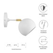 Modway Chalice 1-Light Modern Metal Swing-Arm Wall Sconce in White/Gold
