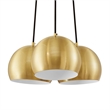 Modway Chalice 3 Lights Modern Metal/Fabric Pendant in Satin Brass