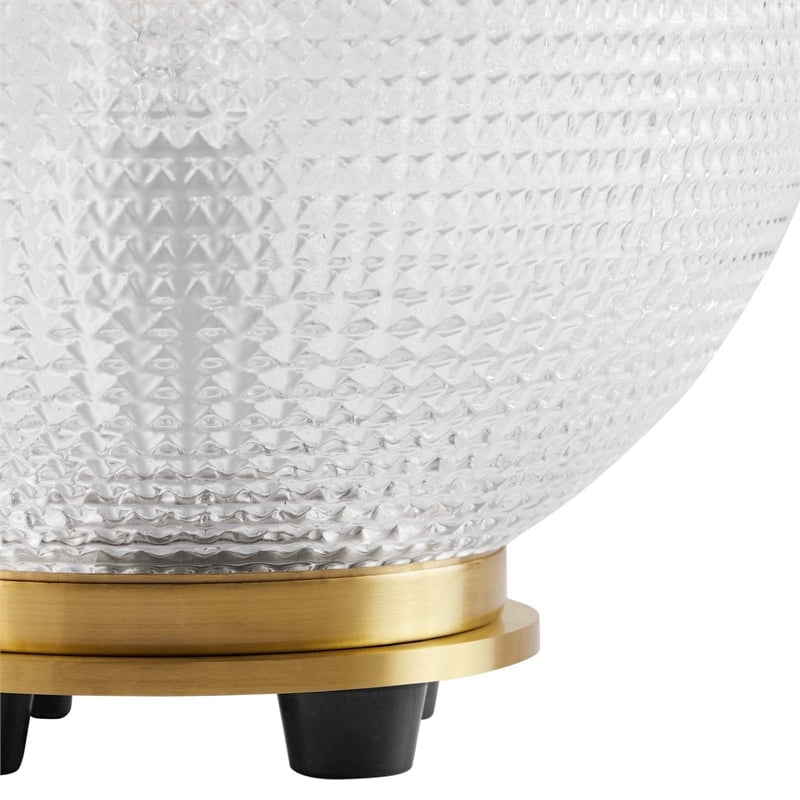 Modway Destiny 1-Light Modern Glass Table Lamp in Satin Brass