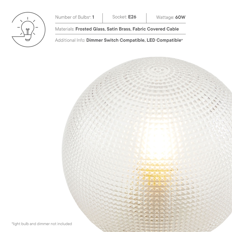 Modway Destiny 1-Light Modern Glass Table Lamp in Satin Brass