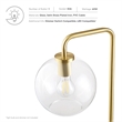 Modway Silo 1-Light Modern Glass/Metal Floor Lamp in Satin Brass