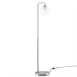Modway Silo 1-Light Modern Glass/Metal Floor Lamp in Satin Nickel