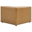 Modway Mingle 5-Piece Modern Faux Leather Sectional Sofa in Tan