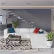 Modway Mingle 5-Piece Modern Faux Leather Sectional Sofa in White