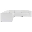 Modway Mingle 5-Piece Modern Faux Leather Sectional Sofa in White