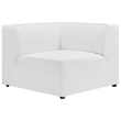 Modway Mingle 5-Piece Modern Faux Leather Sectional Sofa in White