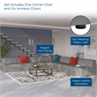 Modway Mingle 7-Piece Modern Faux Leather Sectional Sofa in Gray