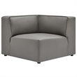 Modway Mingle 7-Piece Modern Faux Leather Sectional Sofa in Gray